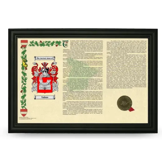 Valero Armorial Landscape Framed - Black