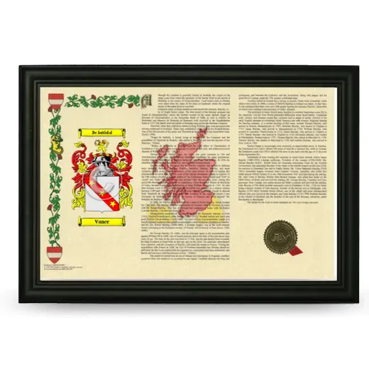 Vance Armorial Landscape Framed - Black