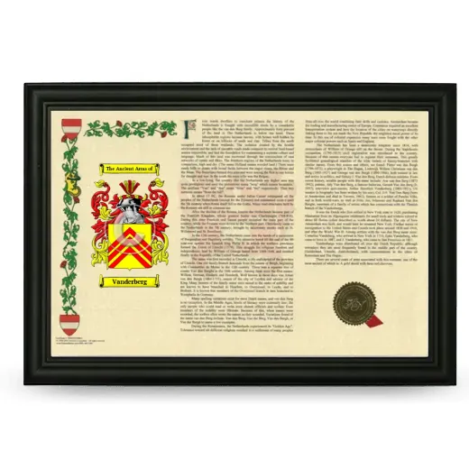 Vanderberg Armorial Landscape Framed - Black