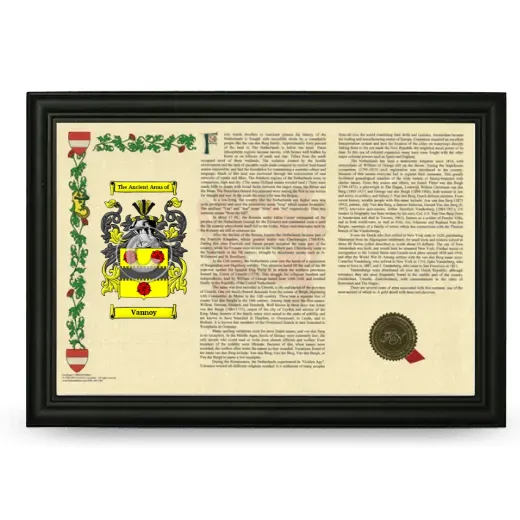 Vannoy Armorial Landscape Framed - Black