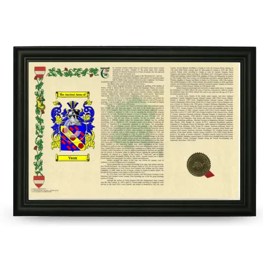 Vaux Armorial Landscape Framed - Black