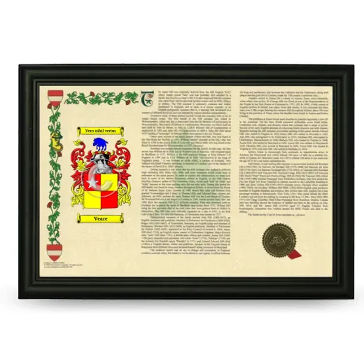 Veare Armorial Landscape Framed - Black