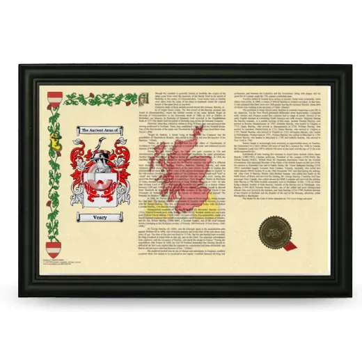 Veary Armorial Landscape Framed - Black