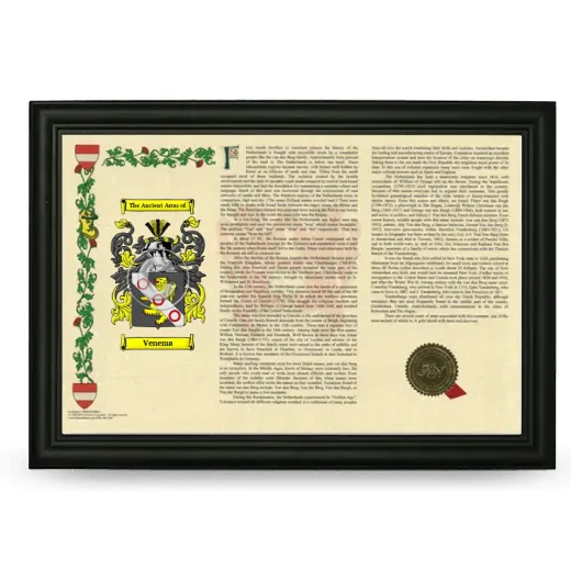 Venema Armorial Landscape Framed - Black