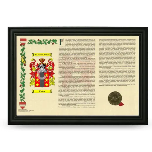 Victor Armorial Landscape Framed - Black