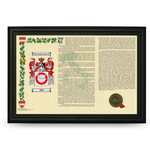 Viel Armorial Landscape Framed - Black