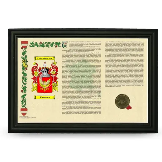 Vienneau Armorial Landscape Framed - Black