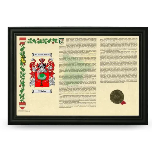 Villalba Armorial Landscape Framed - Black