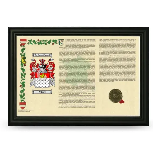 Villare Armorial Landscape Framed - Black