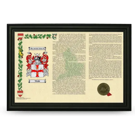 Vitale Armorial Landscape Framed - Black