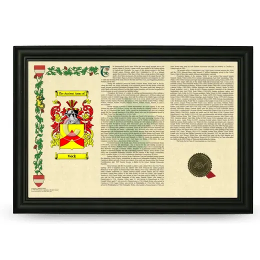 Vock Armorial Landscape Framed - Black