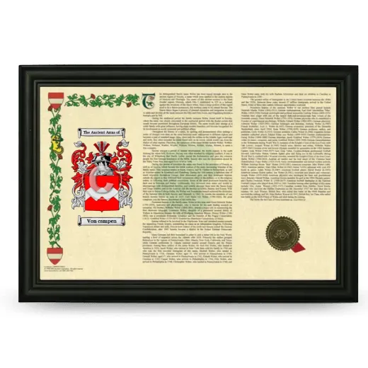 Von campen Armorial Landscape Framed - Black