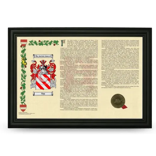 Vos Armorial Landscape Framed - Black