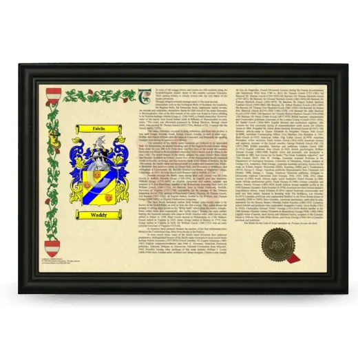 Waddy Armorial Landscape Framed - Black