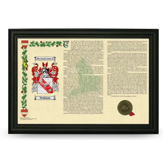 Wademan Armorial Landscape Framed - Black