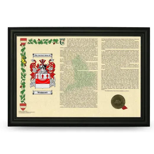 Wainscott Armorial Landscape Framed - Black