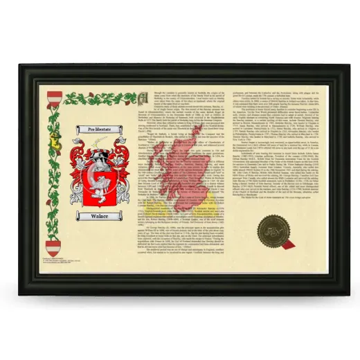 Walace Armorial Landscape Framed - Black