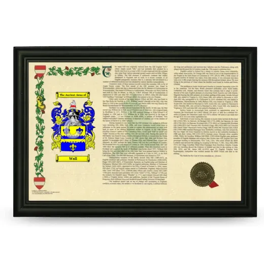 Wall Armorial Landscape Framed - Black