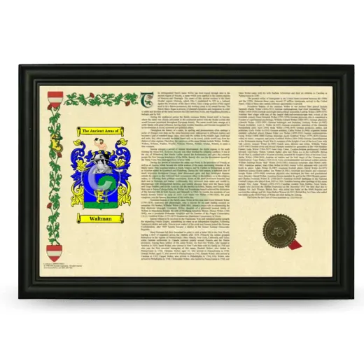 Waltman Armorial Landscape Framed - Black