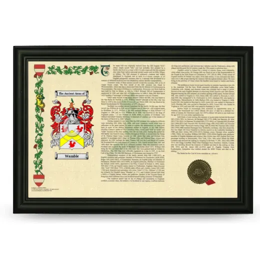 Wamble Armorial Landscape Framed - Black