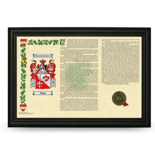 Wann Armorial Landscape Framed - Black