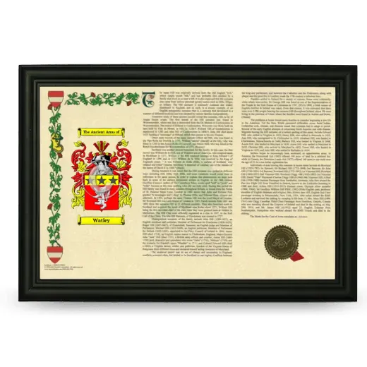 Watley Armorial Landscape Framed - Black