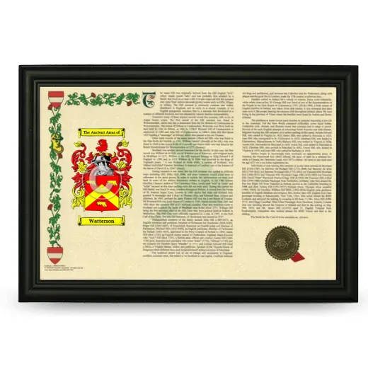 Watterson Armorial Landscape Framed - Black