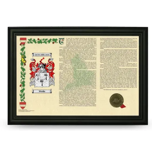 Weeks Armorial Landscape Framed - Black
