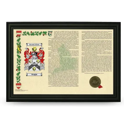 Weight Armorial Landscape Framed - Black