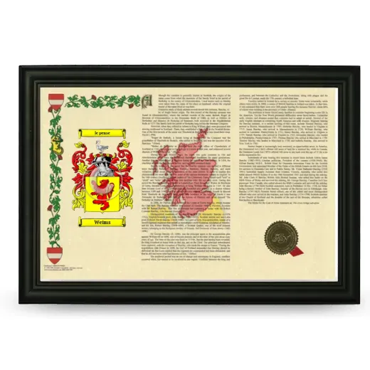 Weims Armorial Landscape Framed - Black
