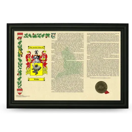 Welss Armorial Landscape Framed - Black