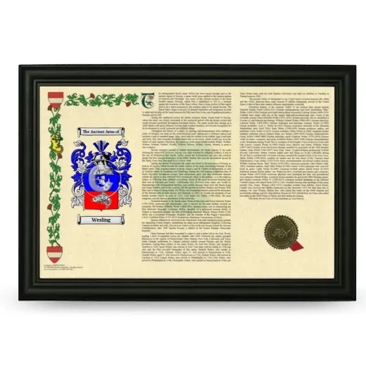 Wesling Armorial Landscape Framed - Black