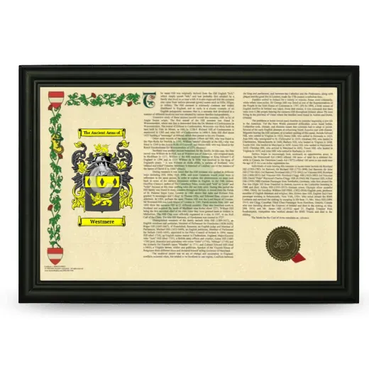 Westmere Armorial Landscape Framed - Black