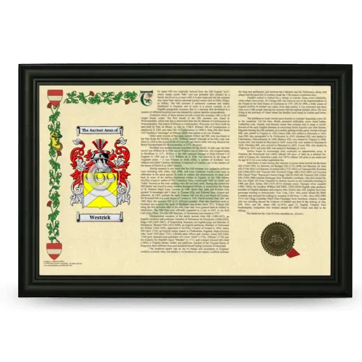 Westrick Armorial Landscape Framed - Black