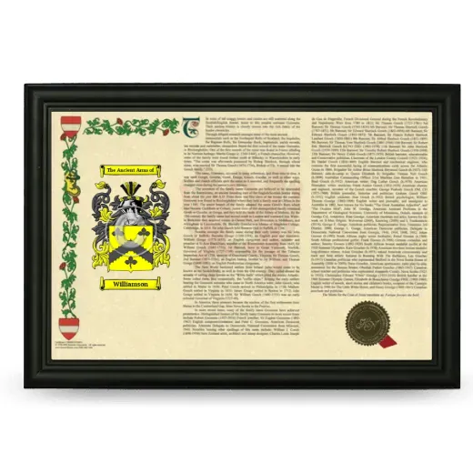 Williamson Armorial Landscape Framed - Black