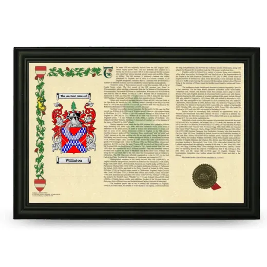 Willinton Armorial Landscape Framed - Black