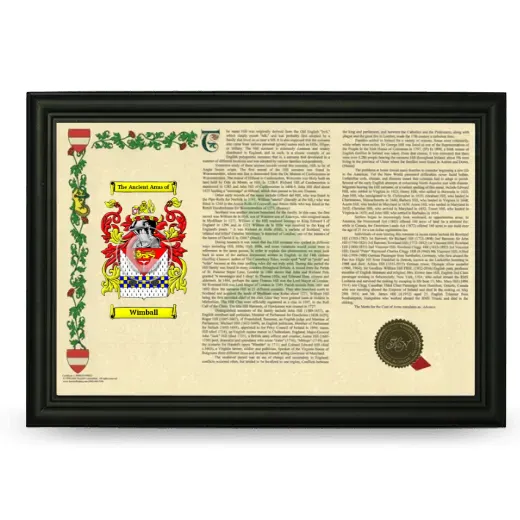 Wimball Armorial Landscape Framed - Black