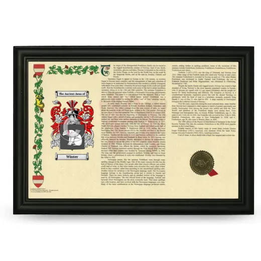 Winter Armorial Landscape Framed - Black