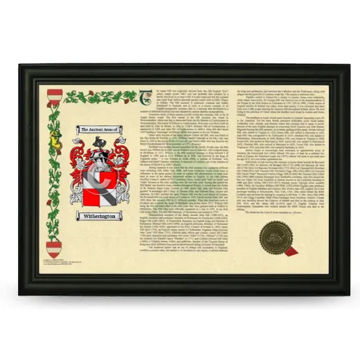 Witherington Armorial Landscape Framed - Black