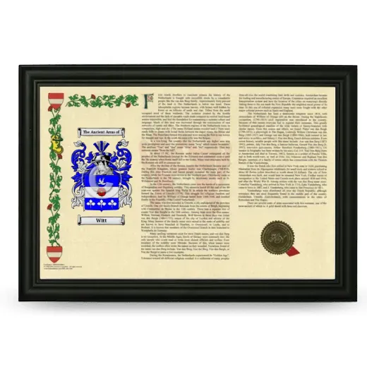Witt Armorial Landscape Framed - Black