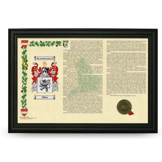 Witts Armorial Landscape Framed - Black