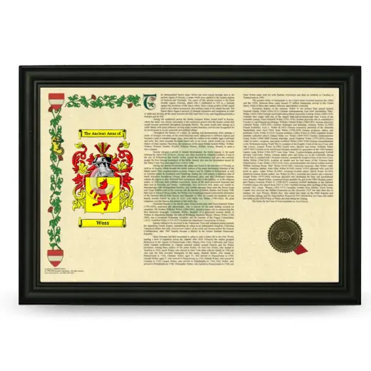 Woss Armorial Landscape Framed - Black