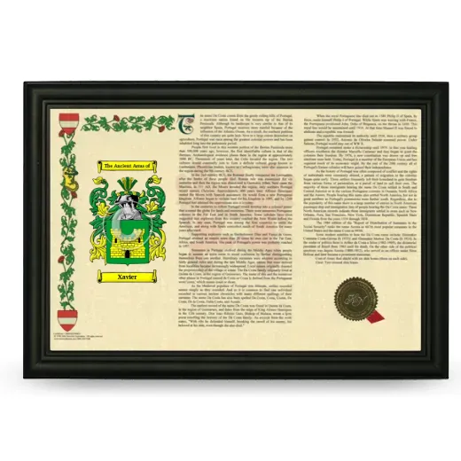 Xavier Armorial Landscape Framed - Black