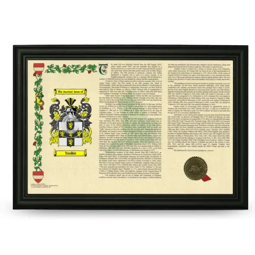 Yankie Armorial Landscape Framed - Black