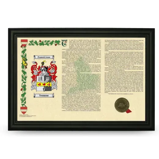 Yeamans Armorial Landscape Framed - Black