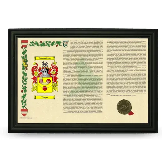 Yinger Armorial Landscape Framed - Black