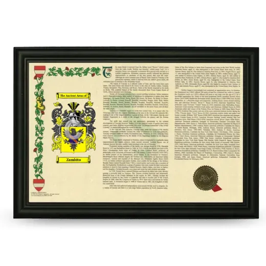 Zambito Armorial Landscape Framed - Black