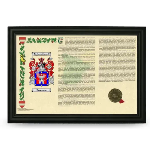 Zamorano Armorial Landscape Framed - Black