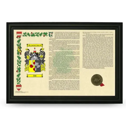 Zan Armorial Landscape Framed - Black