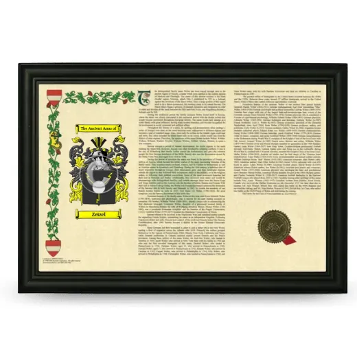 Zeizel Armorial Landscape Framed - Black